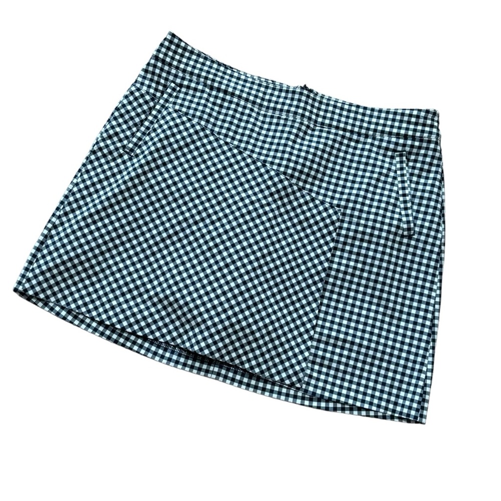 Lady Hagen Navy Gingham Faux Wrap Athletic Golf Skort Size 10